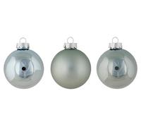 Cosy Home Lot de 12 Boule Noel en Verre, Shiny Matt Opal Bleu,D8 Cm