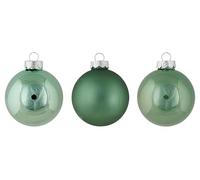 Cosy Home Lot de 12 Boule Noel en Verre, Shiny Matt Opal Menthe,D8 Cm