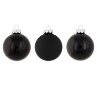 Cosy Home Lot de 12 Boule Noel en Verre, Shiny Matt Opal Noir,D8 Cm