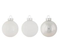 Cosy Home Lot de 24 Boules Noel en Verre, Shiny Matt Blanc, D6 Cm
