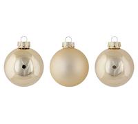 Cosy Home Lot de 24 Boules Noel en Verre, Shiny Matt Champagne, D6 Cm