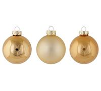 Cosy Home Lot de 24 Boules Noel en Verre, Shiny Matt Doré, D6 Cm