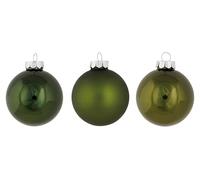 Cosy Home Lot de 24 Boules Noel en Verre, Shiny Matt Vert, D6 Cm