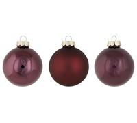 Cosy Home Lot de 24 Boules Noel en Verre, Shiny Matt Violet, D6Cm, Viloet