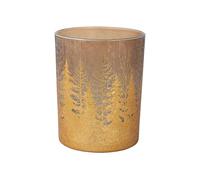 Cosy Home Lot de 6 Bougeoires en Verre Cracke Trees Doré,10X10Xh12,5 Cm