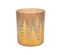 Cosy Home Lot de 6 Bougeoires en Verre Cracke Trees Dore 9X9Xh10 Cm, Doré