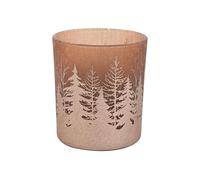 Cosy Home Lot de 6 Bougeoires en Verre Cracke Trees Vieux Rose 9X9Xh10 Cm