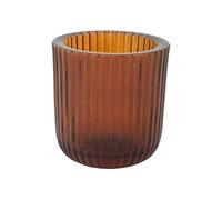 Cosy Home Lot de 6 Bougeoirs en Verre Ribs, Brun, 7,5X7,5Xh8Cm