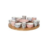 COSY TRENDY 5588014 14 pièces assortis Delirio+1 plateau tournant, diamètre 40cm, Brun