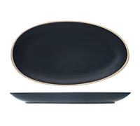 Cosy & Trendy Assiette Ovale GALLOWAY 29.5X16CM-Lot de 6, Noir