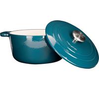 Cosy & Trendy Cocotte Fontestic Fonte émaillée - 24 cm, 4.6 L, Tous feux dont induction, Bleu profond, Avec système droplets, Pour ragoûts et rôtis