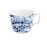 Cosy & Trendy Tasse à café en porcelaine MOSAIC Bleu-20 Cl-lot de 6