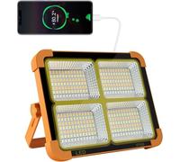 CosyEasy Projecteur LED Rechargeable 100W 10000LM, Lumière de Travail Lanterne Portable avec Panneau Solaire, 16500mAh USB Lampe Rechargeable, pour Camping, Chantier, Garage, Atelier (A) D8