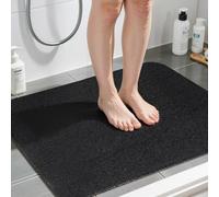 COSYLAND Tapis de Douche Antidérapant 60x60 cm - Tapis de Bain PVC Luffa - Confort Antidérapant et Séchage Express - pour Zone Humide - Noir