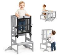Cosyland Tour d’Observation Enfant 3-en-1, Table et Chaise, dès 18 Mois | Aide Les Enfants à Atteindre Le Plan de Travail en Cuisine, avec Filet de Protection et Pieds Anti-Basculement