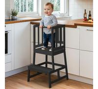 COSYLAND Tour d’Observation Montessori Enfant - Learning Tower | pour Enfants, Sûre et Stable Tour d’Observation Enfant, Chaise d’Apprentissage Montessori à Partir de 18 Mois - Couleur Noire