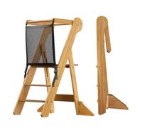 COSYLAND Tour d’Observation Montessori Enfant Pliable - Réglable en Hauteur | Enfant Pliable - Tour d’Apprentissage à Partir de 1 an, Kitchen Helper Bébé - Classic Natural