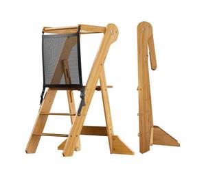COSYLAND Tour d’Observation Montessori Enfant Pliable - Réglable en Hauteur | Enfant Pliable - Tour d’Apprentissage à Partir de 1 an, Kitchen Helper Bébé - Classic Natural