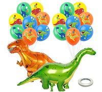 Cosysparks Ballon Dinosaure, 18pcs 3D Ballon Dinosaure Gonflables avec des Ballons en Latex de Dinosaures Ballon Theme Dinosaure pour Les DéCorations de FêTe d'anniversaire Baby Shower