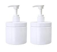 Cosywell Distributeur à Pompe en Plastique Rechargeable avec Ouverture Large, Style Bocal, flacons vides pour Salle de Bain, pour Lotion, shampooing et après-shampooing, Blanc, 2 flacons, 500 ML