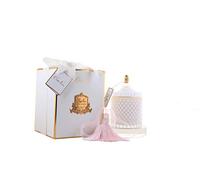 Cote Noire Grande bougie française blanche surlignée en or - Thé fleur de jasmin / fleur de jasmin 100 heures de combustion