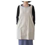 Coton doux Tablier en lin Couleur unie Dos nu Croix Bandage tabliers Style japonais X Forme de cuisine cuisson Vêtements Cadeau pour Femme Chef Pendaison
