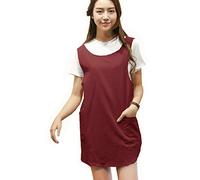 Coton doux Tablier en lin Couleur unie Dos nu Croix Bandage tabliers Style japonais X Forme double poches rond Jupe de cuisine cuisson Chef de vêtements d'été ajustée