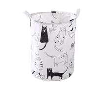 Coton Lin Sale Panier à Linge Pliable Rond Imperméable Organisateur Seau Vêtements Enfants Jouets Grande Capacité Stockage Maison