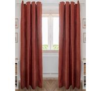COTON PUR Lot de 2 Rideaux occultant phonique et Thermique Chenille doublé Polaire 140 x 240 cm Osiris Le Fil d'Ariane (Terracotta)