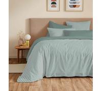 COTON PUR Pack Complet Housse de Couette réversible Vanessa 6 pièces pour lit 180 x 200 King Size (Gabrielle Sauge)
