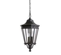 Cotswold Lane grande lampe d'extérieur suspendue 3xE14 noir Feiss FE-COTSLN8-L-BK