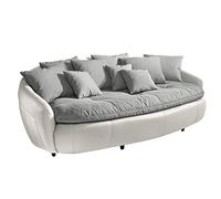 Cotta m010530 C310/H350 Moderne Mega Canapé, Coussin Coussin d'assise et Dossier 238 x 140 cm, Tissu Noir, Corps en Cuir synthétique Souple Blanc