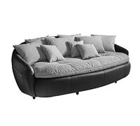 Cotta m010530 C310/H360 Moderne Mega Canapé, Coussin Coussin d'assise et Dossier 238 x 140 cm, Tissu Noir, Corps en Cuir synthétique Souple Noir
