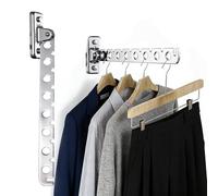 COTTAGE LIFE Wall Mounted Clothes Drying Rack - Foldable Stainless Steel Laundry Hanger | Space-Saving Indoor/Outdoor Use | 2 Pack