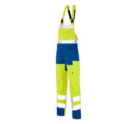 Cotte à bretelles jaune fluo / bleu azur taille L - LAFONT - LA-6HVNCP-6-592-3 L
