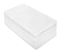 Cotton Craft - 8 Pack - Euro Cafe Waffle Weave Terry Kitchen Towels - 41x71 CM - White - 400 GSM Quality - 100% Ringspun 2 Ply Cotton - Highly Absorbent Low Lint - Multi Purpose