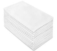 Cotton Craft Euro Café Lot de 12 torchons de Cuisine en Tissage gaufré, Pur Coton, Super Absorbant, Multifonctions, Blanc