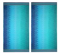 Cotton Craft Lot de 2 Serviettes de Plage surdimensionnées XL de 99,1 x 172,7 cm, 100% Velours de Coton, Grandes et énormes - Piscine Pique-Nique - Double Tissage Jacquard en Peluche épaisse Super