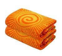 COTTON CRAFT The Big Kahuna Lot de 2 serviettes de plage surdimensionnées XXL 89,1 x 213,4 cm - Grande serviette de plage de 2,1 m - Grande et grande - 100 % coton jacquard doux - Orange soleil jaune