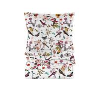 Cotton Market Housse de Couette 135x200 cm - Couette avec 1 Taies d'oreiller 70x80 cm - Linge de Lit et Oreillers - Parure de Lit - Certifié Oeko-Tex - 2 pièces Set - Blanc, Oiseaux et Les Papillons
