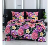 Cotton Market Parure de lit 140x200 cm avec taie d'oreiller - Ensemble 2 pièces - Housse de Couette 140x200 cm et 1 taies d’Oreiller (70x80 cm) - Ciel