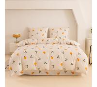 Cotton Market Parure de Lit 160x200 cm Motif Fruits - Ensemble 3 Pièces en Microfibre Premium, Comprend 1 Housse de Couette et 2 Taies d'oreiller 70x80 cm avec Fermeture Éclair