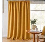 Cotton Market Rideaux en Velours - 270 x 140 cm - pour fenêtre et Porte de Balcon - Rideau pour la Maison sur Bande - Rideau Opaque - Rideau occultant - Moutarde