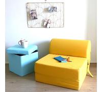 COTTON WOOD Chauffeuse Convertible 1 Place Coton - Jaune Moutarde