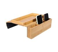 Couch Armrest Table - Sofa Arm Tray Foldable Wooden Space Saving Side Table Storage | Cup Drink Snack Remote Control Food Holder for Home Living Room Bedroom Couch Organizer