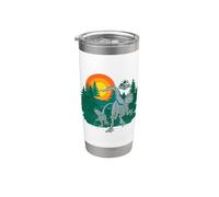 Coucher de soleil sur Jurassic World Blue Raptor Gobelet isotherme en acier inoxydable double paroi