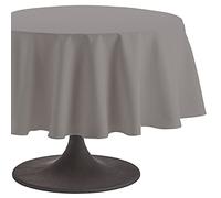 Coucke Nappe ronde unie, Coton, Galet, 235x235 cm