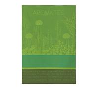 Coucke Serviette en Coton Jacquard Motif aromates du Jardin Vert 50,8 x 76,2 cm
