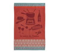 Coucke Torchon imprimé en Jacquard de Coton, LA Saison des FONDUES, 50 x 75 cm