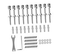 CoudarTitie 10 Pièces Croisillons Treillis Kit Système Supports Plantes Grimpantes Fonction Modularité Acier Inoxydable Convient pour Mur Clôture, sans Fil